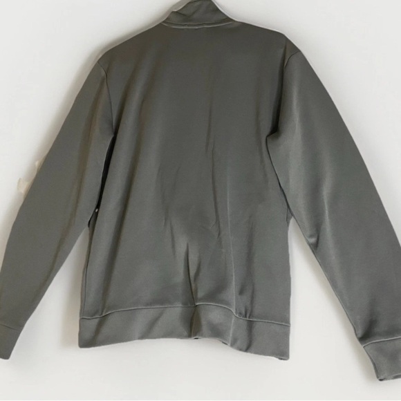 Puma Grey Track Jacket Activewear Sz M Full Zip Sports Casual Athletic Blue Logo - Picture 2 of 8